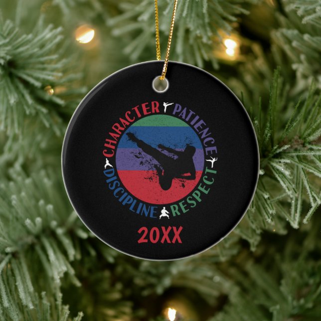 Martial Arts - Karate Core Values Ceramic Ornament (Tree)