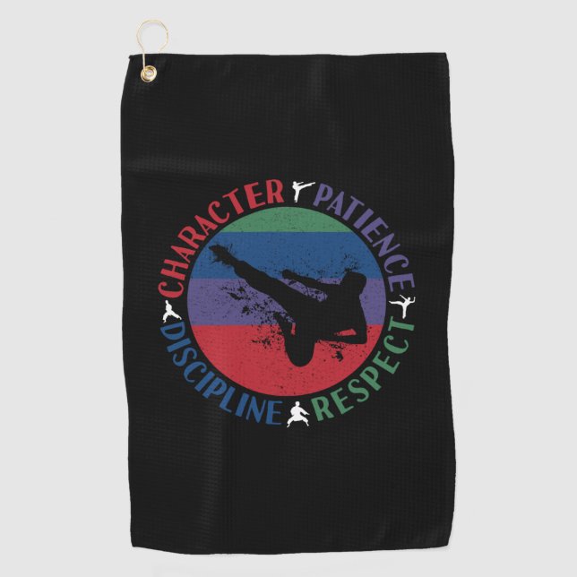 Martial Arts - Karate Core Values Golf Towel (Front)