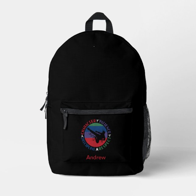 Martial Arts - Karate Core Values Printed Backpack (Front)