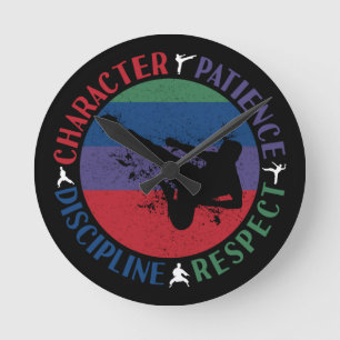 Martial Arts - Karate Core Values Round Clock