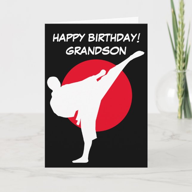 Martial arts karate custom Happy Birthday card (Front)