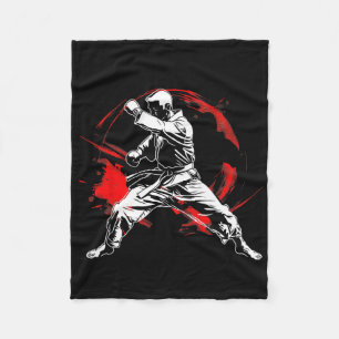 Martial Arts Karate Fan Dynamic Mma Design  Fleece Blanket