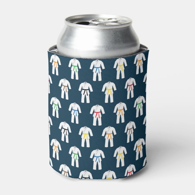 Martial Arts Karate Suits Patterned Can Cooler (Can Front)