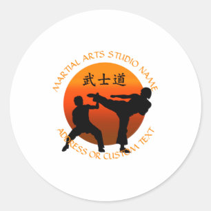 Martial Arts Karate Taekwondo Kung Fu Studio Owner Classic Round Sticker