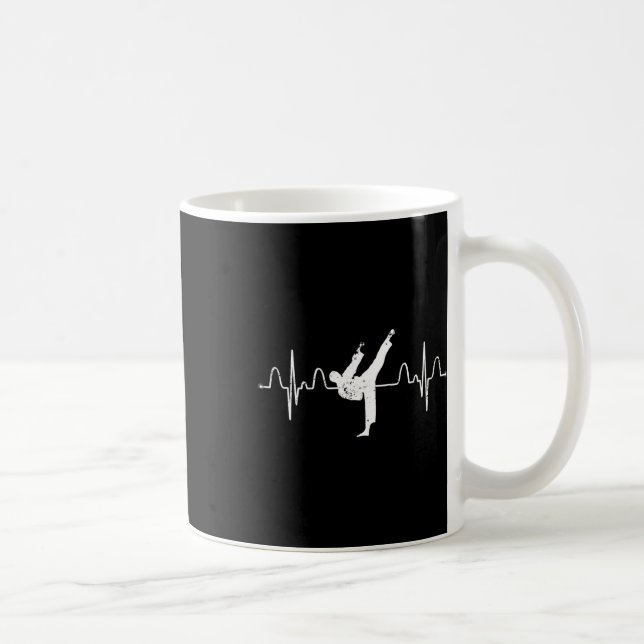 Martial Arts Karateist Heartbeat Comt Sport Athlet Coffee Mug (Right)
