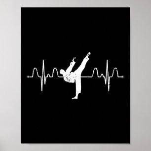 Martial Arts Karateist Heartbeat Comt Sport Athlet Poster