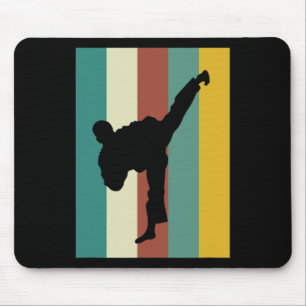 Martial Arts Kickboxing Karate Taekwondo Retro Des Mouse Pad