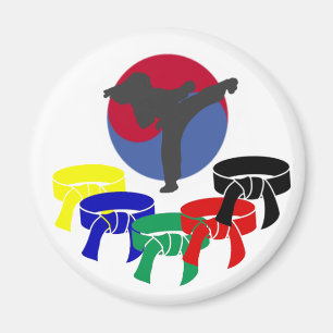 Martial Arts Kicker Rank Belt Magnets