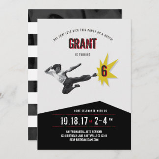 Martial Arts Kung Fu Karate Birthday Invitation