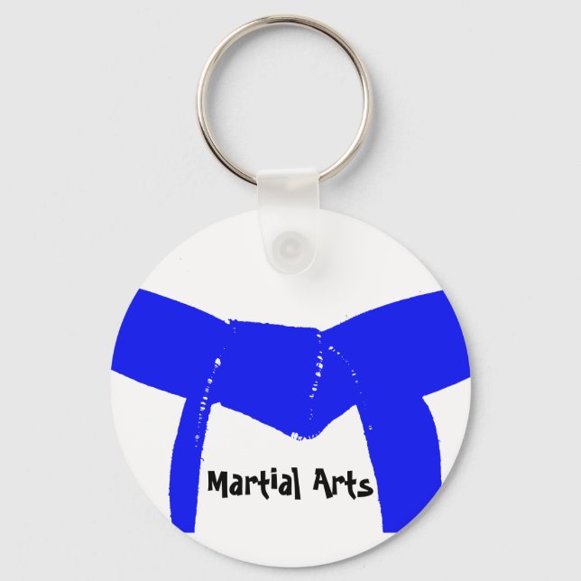 Martial Arts Light Blue Belt Key Ring (Front)
