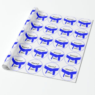 Martial Arts Light Blue Belt Wrapping Paper