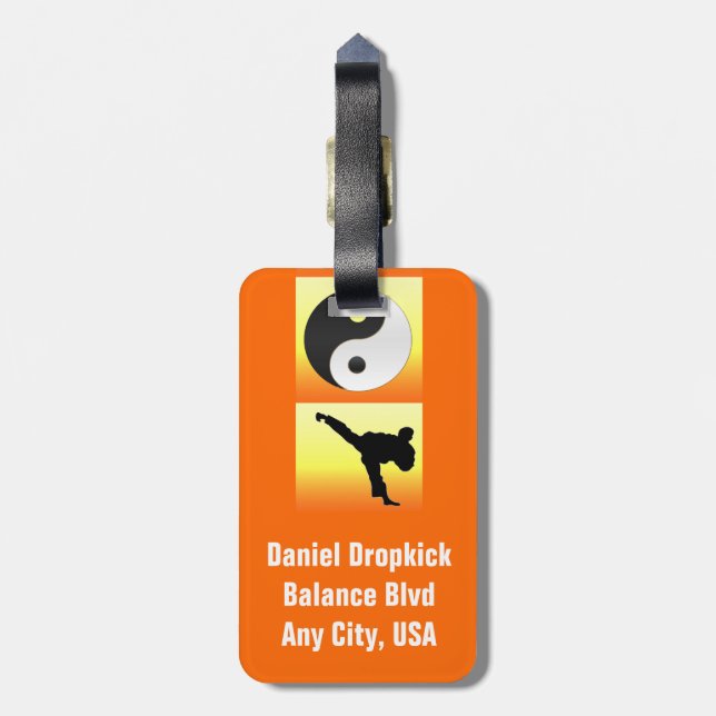 Martial Arts Luggage Tag (Back Vertical)