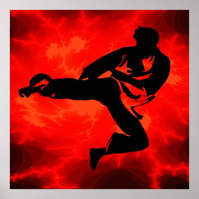 Martial Arts man Red Lightning poster (Front)