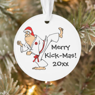 Martial Arts Merry Kick-Mas Christmas Ornament