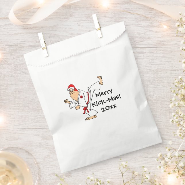Martial Arts Merry Kick-Mas Christmas Party Favour Bag (Clipped)