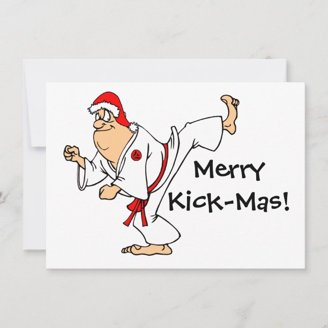 Martial Arts Merry Kick-Mas Christmas Party Invitation (Front)