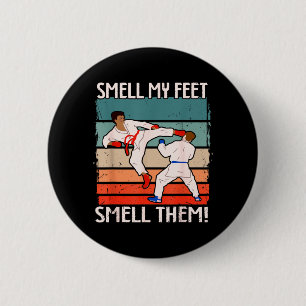 Martial Arts Motif Smell Feet Smell Funny Karate 6 Cm Round Badge