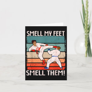 Martial Arts Motif Smell Feet Smell Funny Karate Card