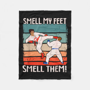 Martial Arts Motif Smell Feet Smell Funny Karate Fleece Blanket