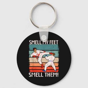 Martial Arts Motif Smell Feet Smell Funny Karate Key Ring