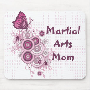 Martial Arts Mum Pink Butterflies Mouse Pad