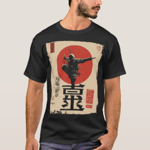 Martial Arts Ninja Japanese Red Sun Action Art T-Shirt