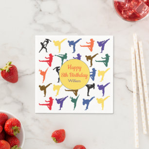 Martial Arts of Japan Karate Party Happy Birthday Napkin