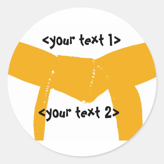 Martial Arts Orange Belt Classic Round Sticker (Front)