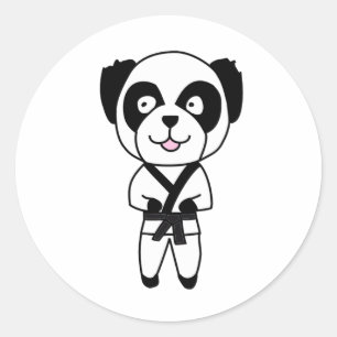 Martial Arts Panda Bear Classic Round Sticker