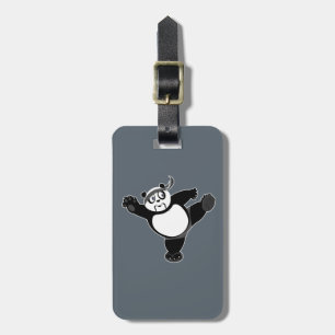 Martial Arts Panda - Grey  Luggage Tag