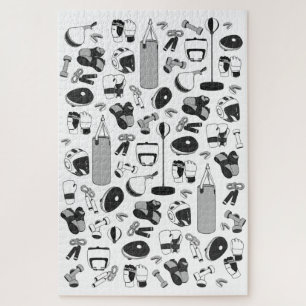 Martial Arts Pattern (black and white) Jigsaw Puzzle