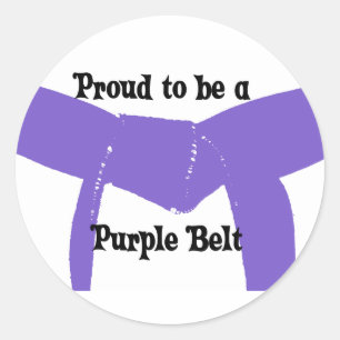 Martial Arts Proud to be a Purple Belt Classic Round Sticker