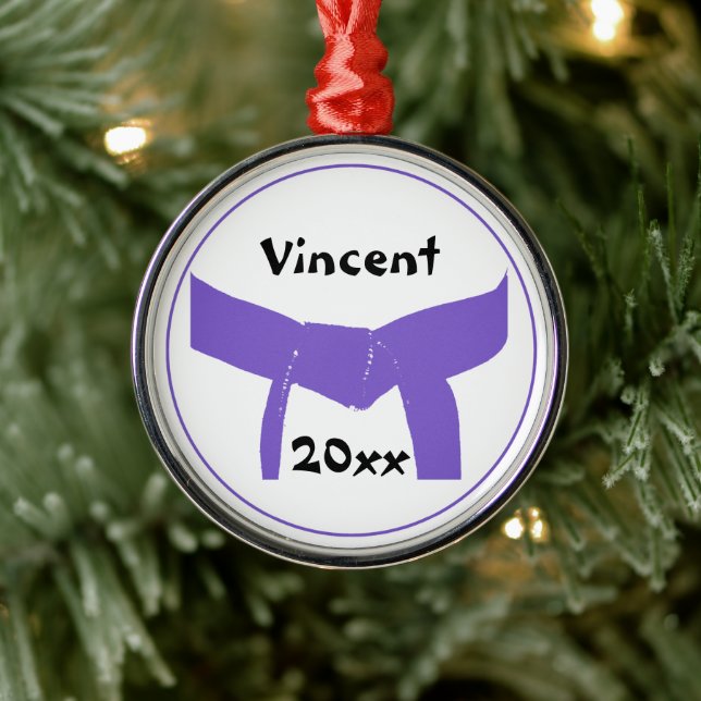 Martial Arts Purple Belt Metal Tree Decoration (Tree)
