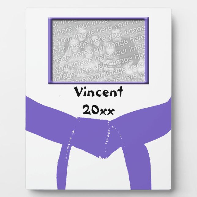 Martial Arts Purple Belt Photo Keepsake Plaque (Front)