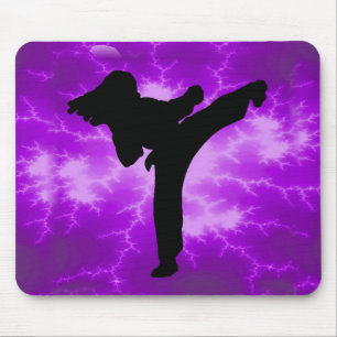 Martial Arts Purple Lightning Girl Mouse Pad