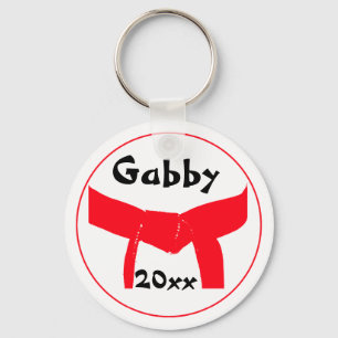 Martial Arts Red Belt Key Ring