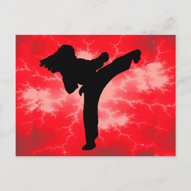 Martial Arts Red Lightning woman Postcard (Front)