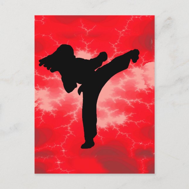 Martial Arts Red Lightning woman Postcard (Front)