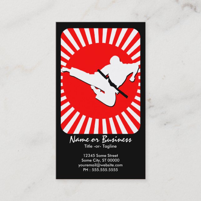 martial arts : red rays business card (Front)
