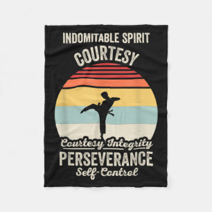 Martial Arts Retro Sunset Indoable Srit Graphic Fleece Blanket