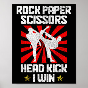 Martial Arts Rock Paper Scissors Taekwondo Karate  Poster