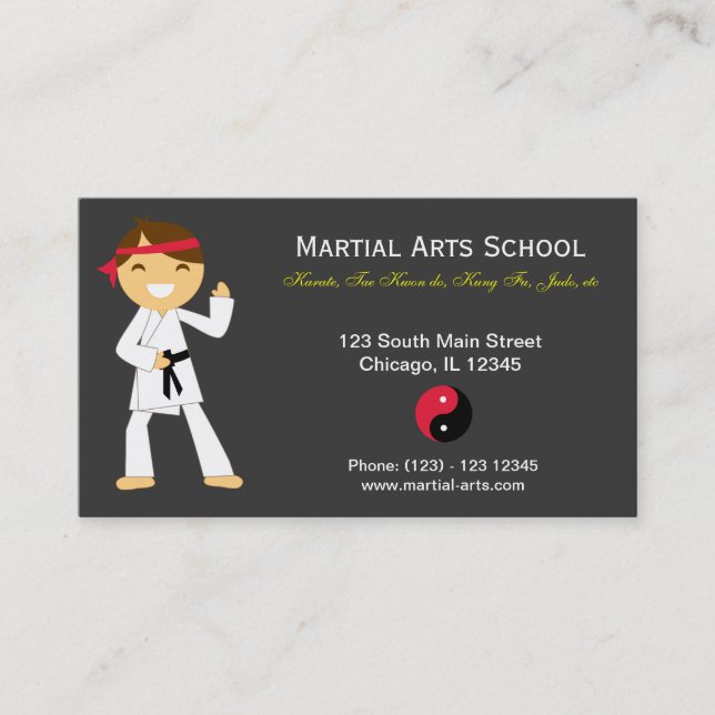 Martial Arts School Business Card (Front)