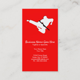 martial arts silhouette business card
