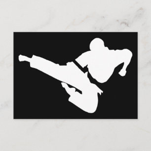 martial arts silhouette invitation