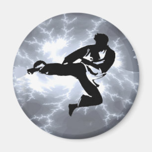 Martial Arts Silver Lightning man Magnet