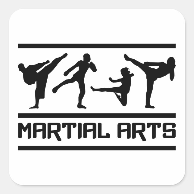 Martial Arts stickers, customisable Square Sticker (Front)