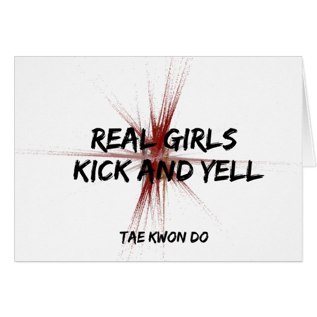 Martial Arts Taekwondo Real Girls Kick and Yell (Front Horizontal)
