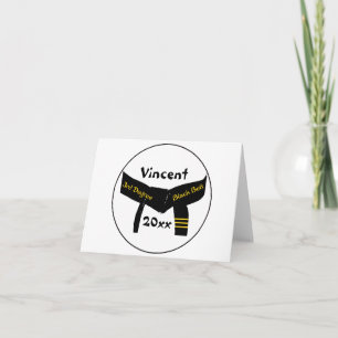 Martial Arts Third Degree Black Belt Card