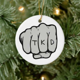 Martial Arts TKD Fist Ceramic Ornament