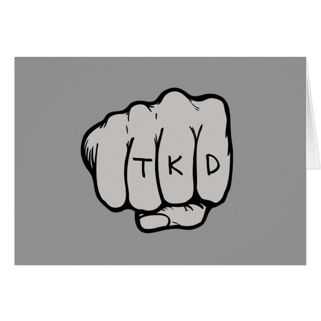Martial Arts TKD Taekwondo Fist Grey (Front Horizontal)